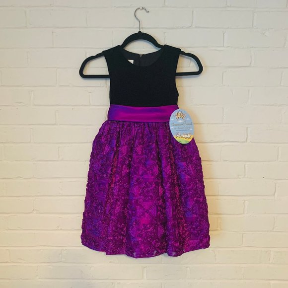 GIRLS AMERICAN PRINCESS PURPLE ROSE DRESS *NWT* - Picture 1 of 10
